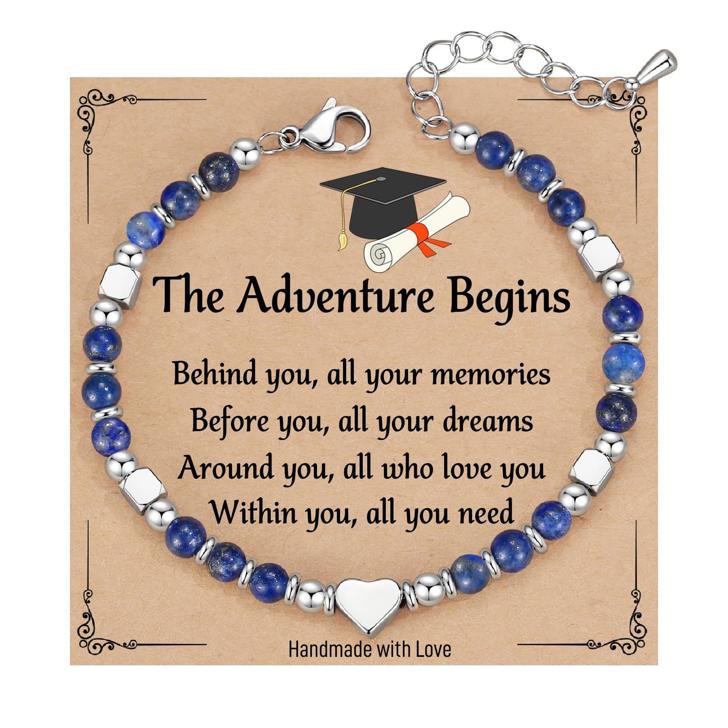 Fashion Heart Shaped Crystal Beaded Stainless Steel Bracelet for Women