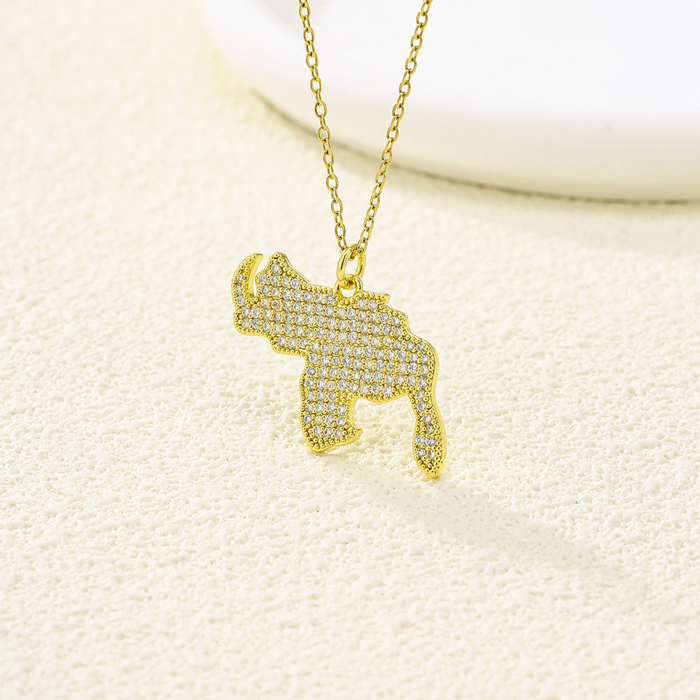 Collar de Acero Inoxidable con Colgante en Forma de Corazón y Zirconia Incrustada a la Moda para Uso Unisex