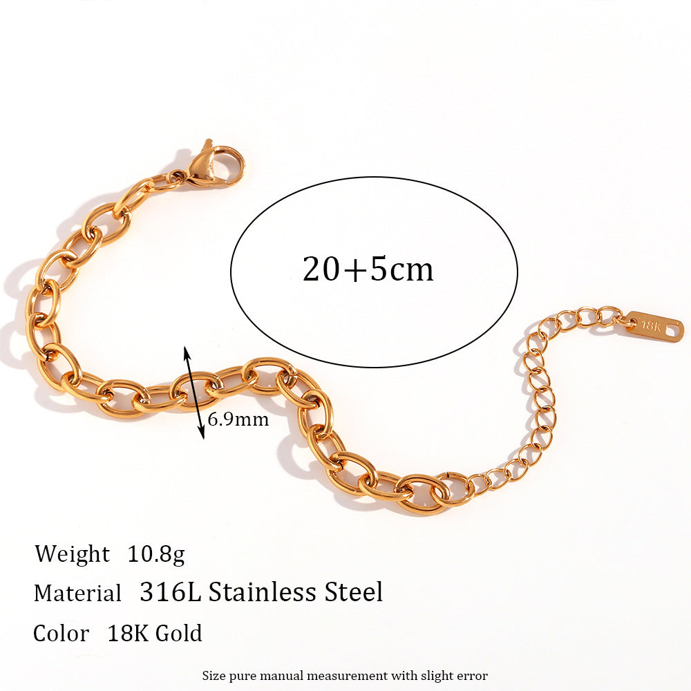 Collar Cruzado Minimalista de Acero de Titanio Geométrico para Mujer con Cadena de Acero Inoxidable Chapada en Oro de 18K