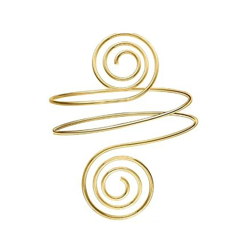 Geometric Leaf Design Plated Iron Arm Cuff Bracelet Set with Tassels