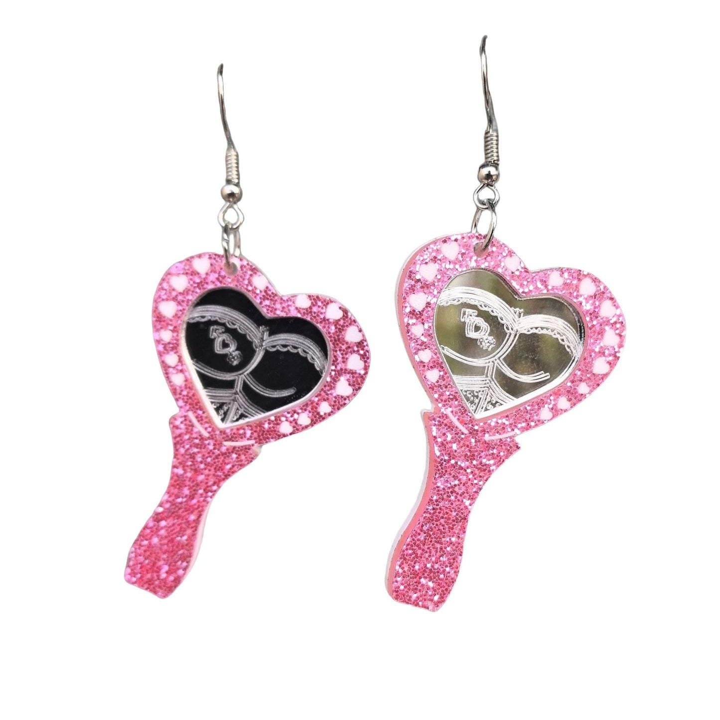 Orecchini creativi in acrilico intagliati a forma di cuore per donna con stile personalizzato
