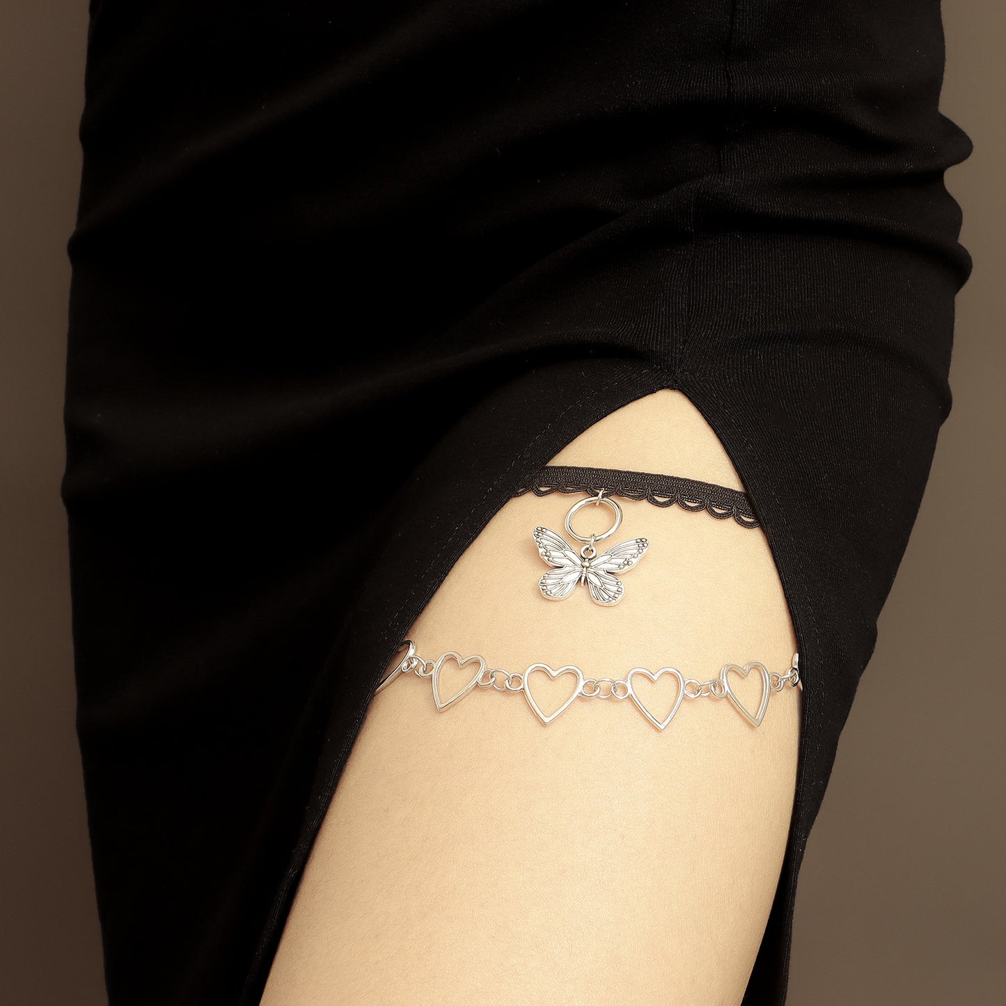Minimalist Butterfly Hollow Heart Geometric Leg Chain for Women Alloy Summer Beach Accessory