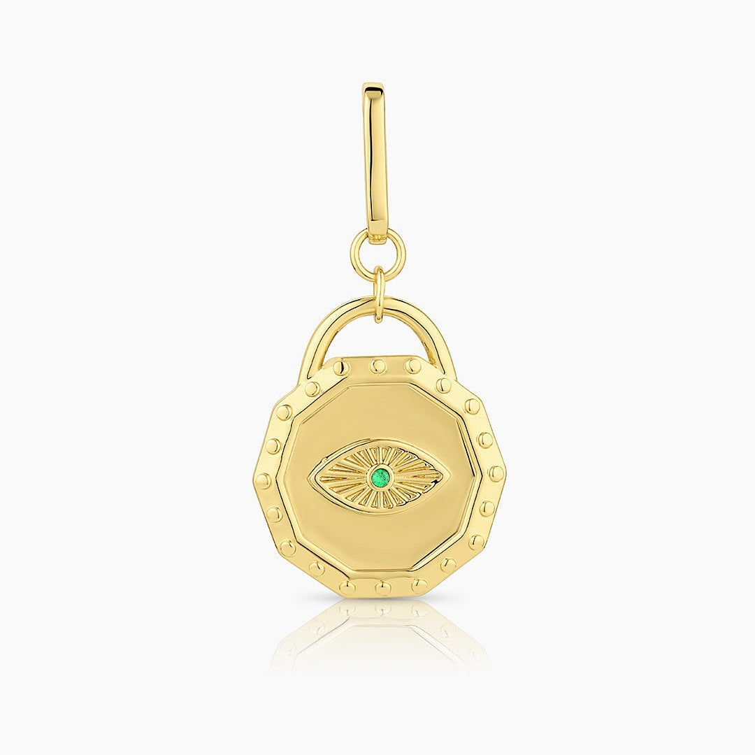 Bohemian Vintage Heart Geometric Brass PVD Plated 18K Gold Titanium Steel Pendant Charm Bar Necklace for Women