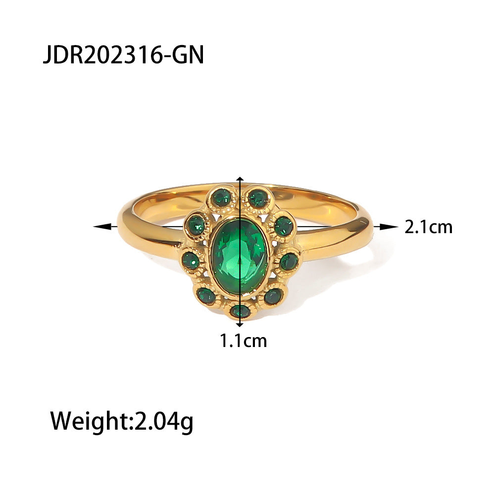 Minimalist Luxury Geometric Triangle PVD Gold Plated Titanium Steel Ring for Women