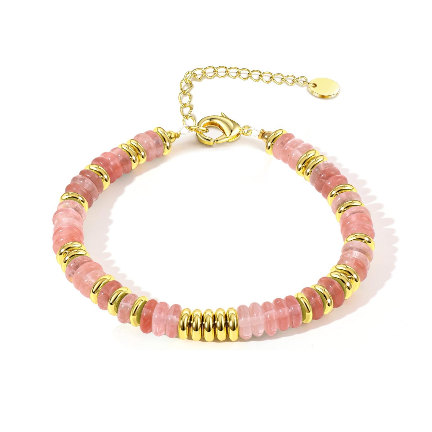 Colorful Natural Stone Crystal Beaded Bracelet with Floral Pattern for Unisex