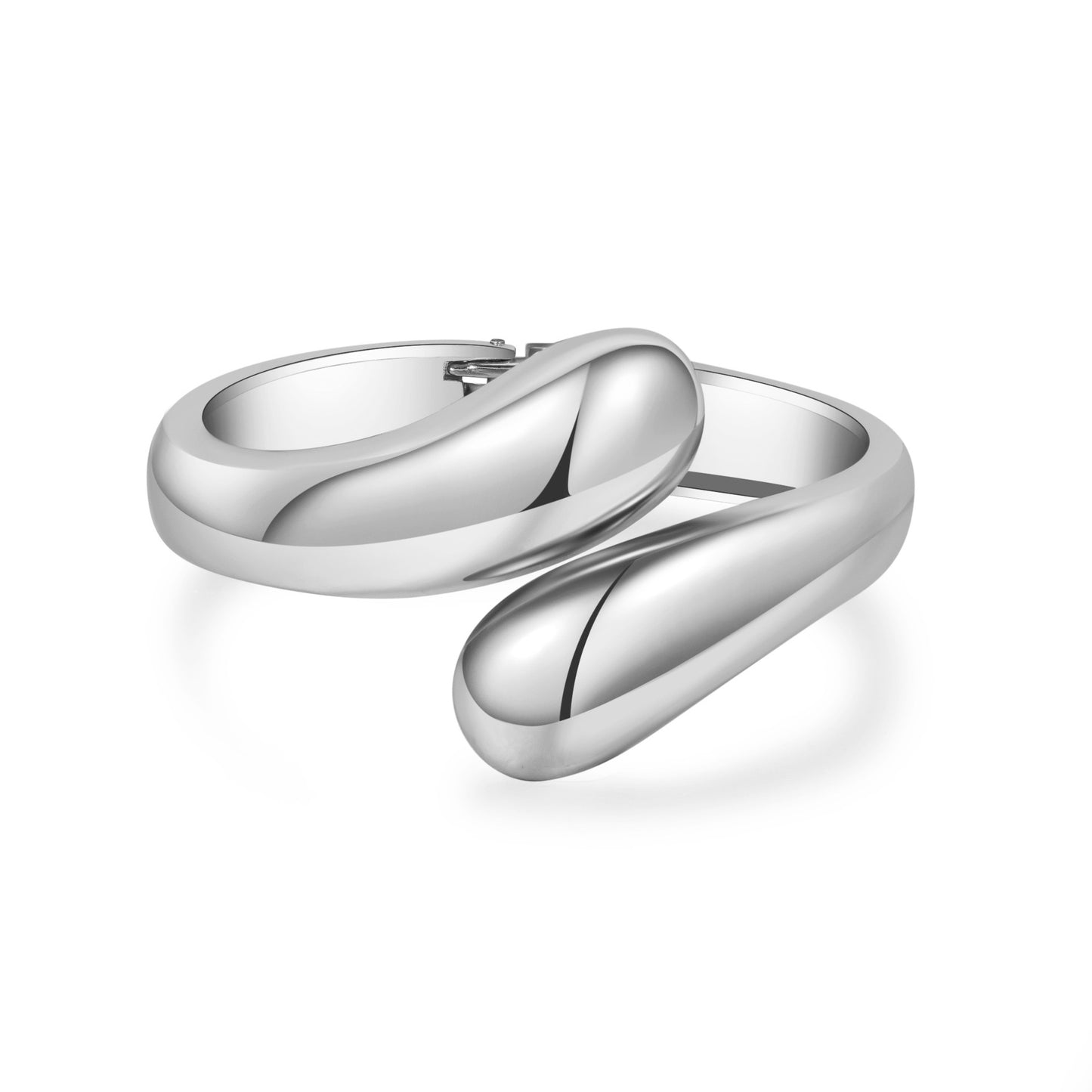 Fashion Geometric Double-Head Snake Open Cuff Bracelet Polished Alloy Bangle