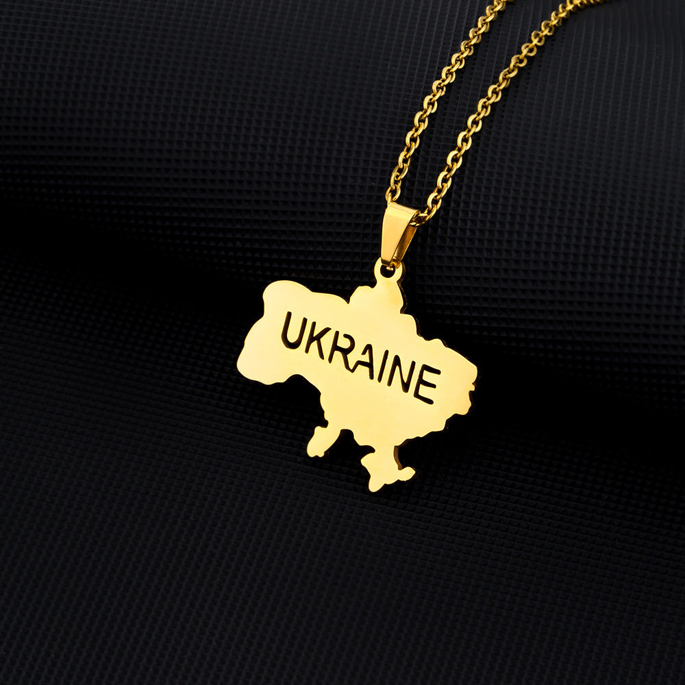 Collana con ciondolo geometrico etnico vintage da donna in acciaio inossidabile e titanio con finitura placcata, catena a O