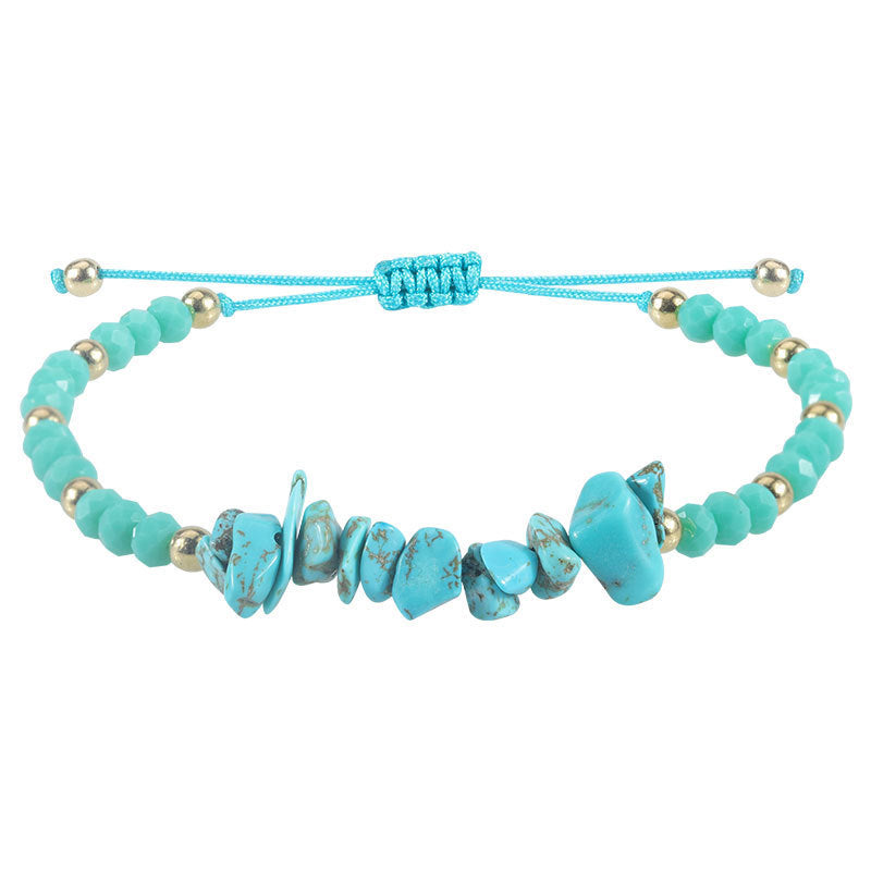 Bohemian Vintage Geometric Natural Crystal Chip Bracelet Unisex Handmade Friendship Jewelry