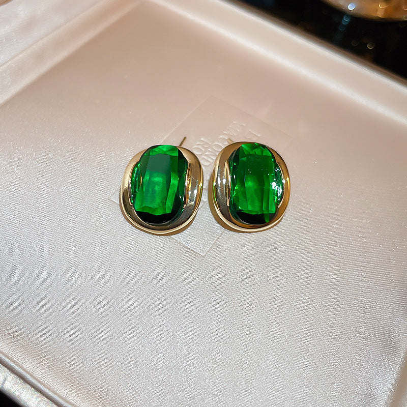 Orecchini Vintage in Resina con Forma a Diamante Geometrico, Corpo in Lega e Finitura Placcata Oro, Perni in Acciaio Inossidabile, Gioielli per Orecchie da Donna Minimalisti di Lusso