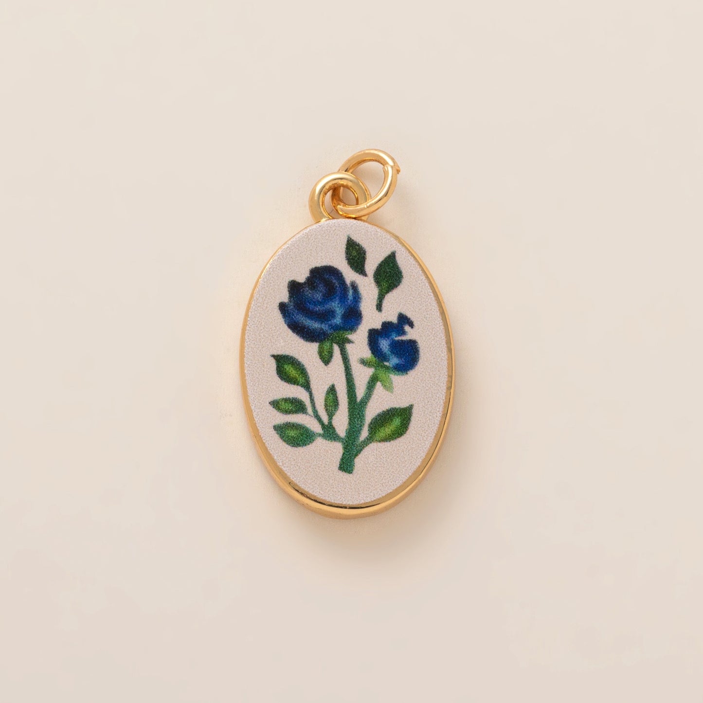 Sweet Heart Plant Floral Brass Plated Shoe Charm with Ribbon Chain
