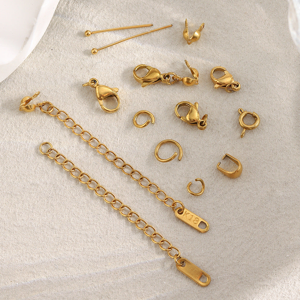 Minimalist Stainless Steel 18K Gold Plated Round DIY Charm Bar Findings