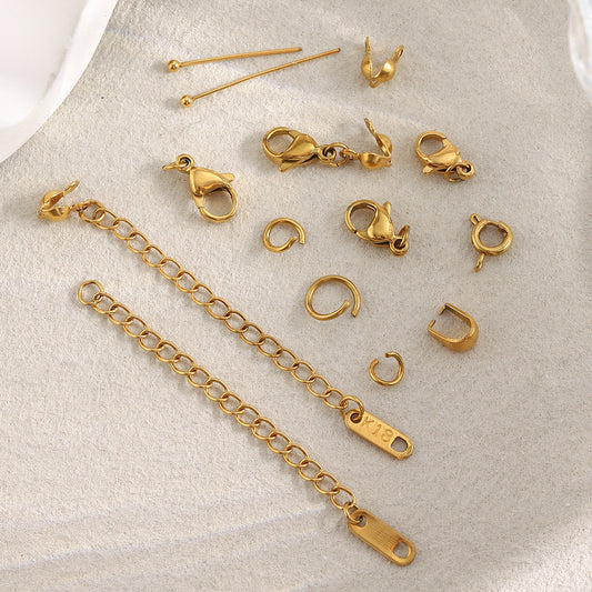 Minimalist Stainless Steel 18K Gold Plated Round DIY Charm Bar Findings