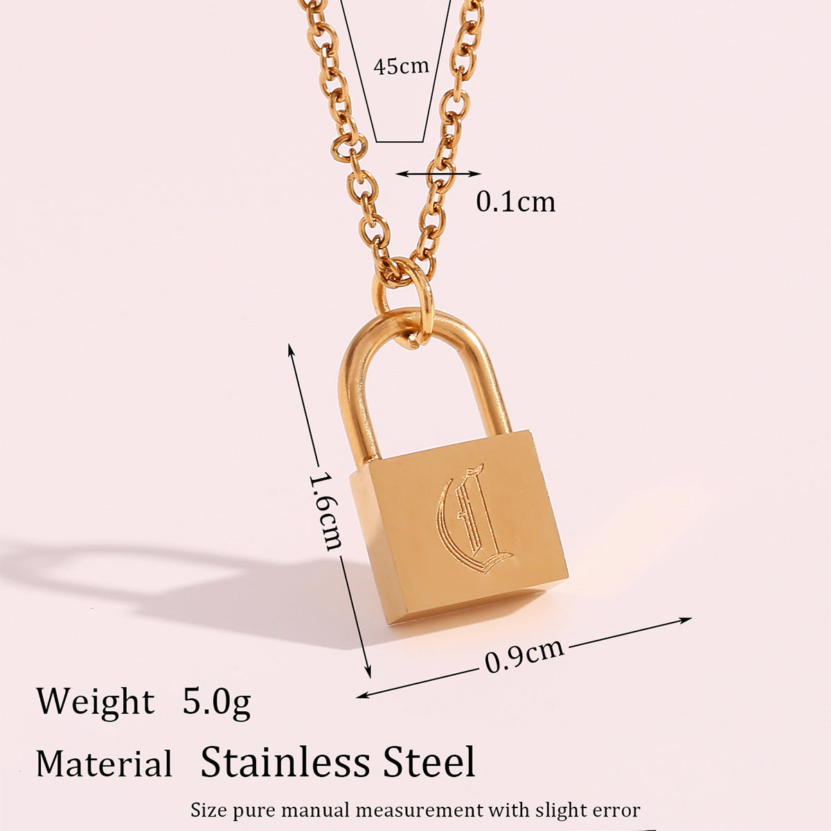 Fashionable Minimalist Stainless Steel Letter Pendant Necklace with Plated Finish for Women