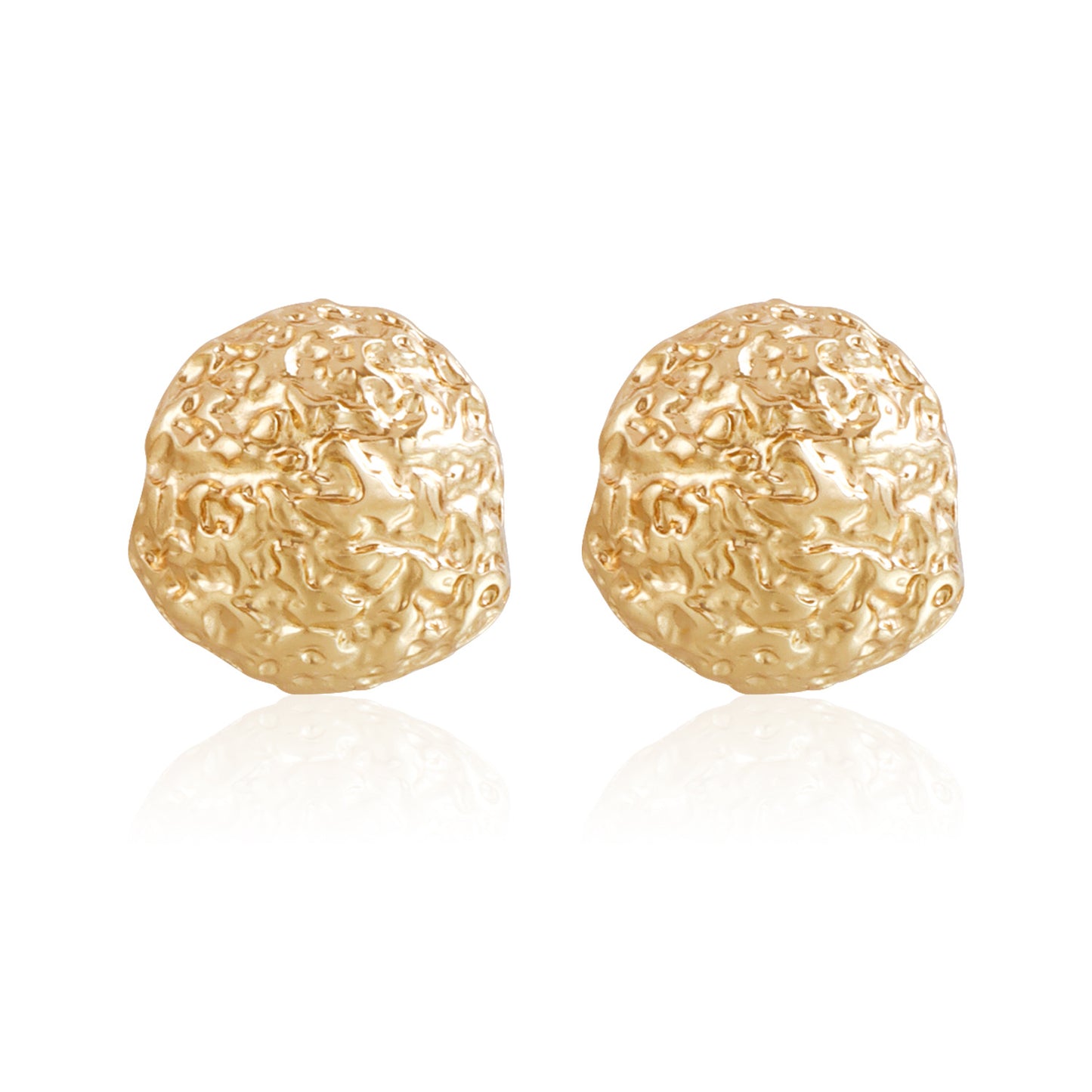 Minimalist Geometric Alloy Stud Earrings with Plated Finish for Women — Round Hexagonal Square Beveled Edges Design