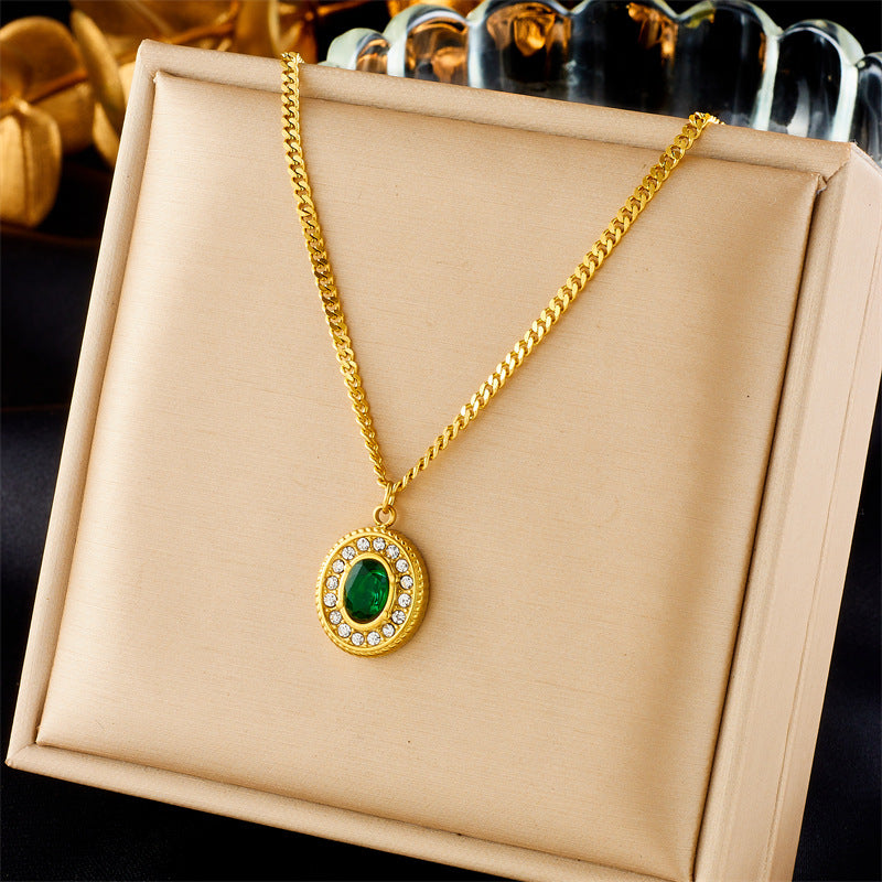 Collar con Colgante de Corazón Geométrico Minimalista Vintage con Incrustaciones de Pedrería Cadena de Acero Inoxidable con Baño de Rodio Longitud Ajustable Joyería de Moda para Mujer