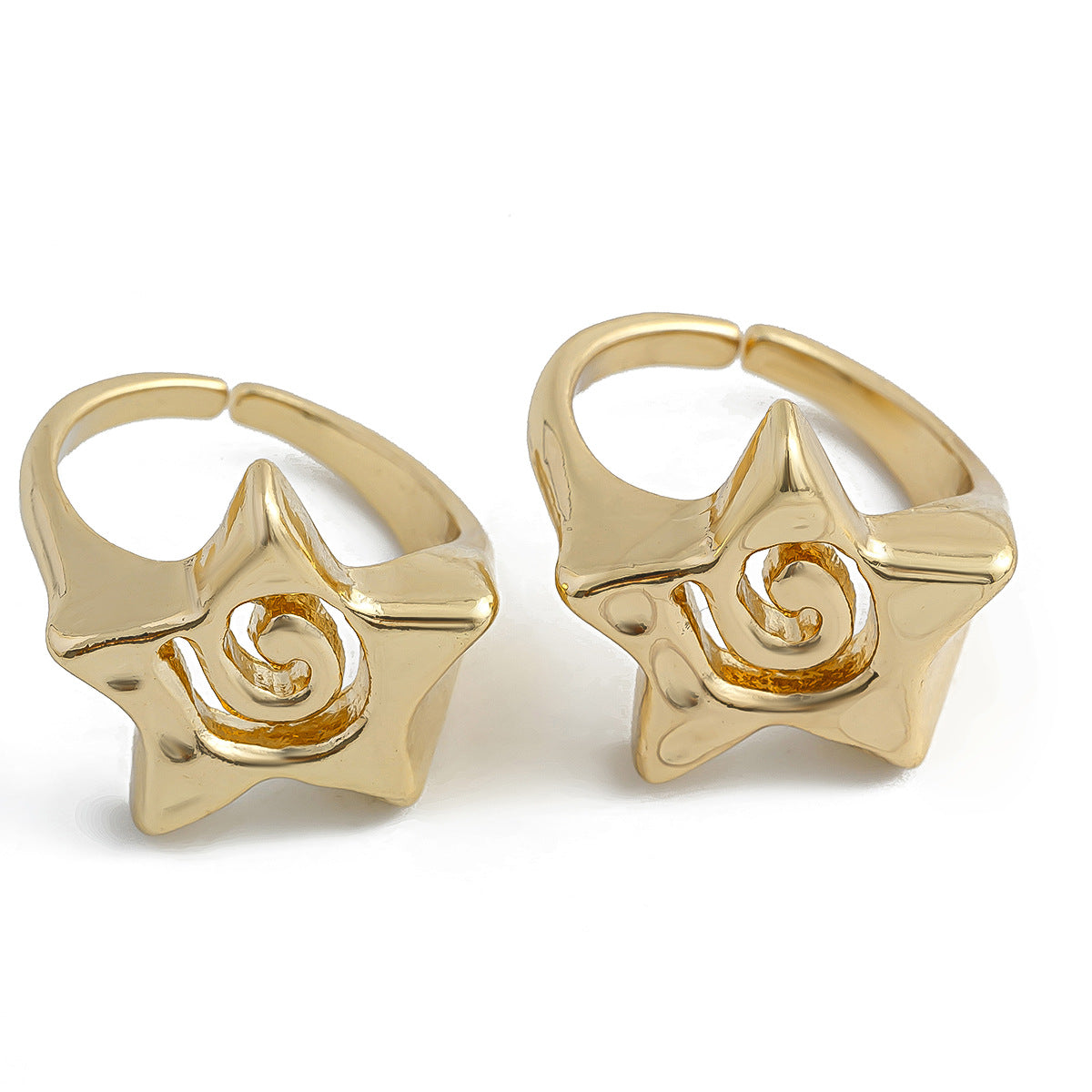 Set di anelli da donna in lega a forma di stella geometrica minimalista con finitura placcata