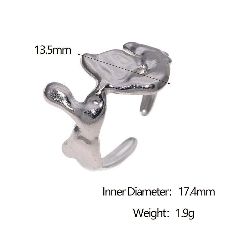 Anello Aperto Geometrico Minimalista Gioielli da Donna in Acciaio Inossidabile Placcato Oro 18K