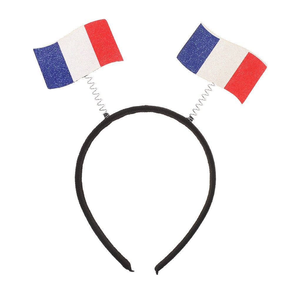 Fascia per capelli con bandiera nazionale in plastica dal design moderno e minimalista, per tifosi, feste e decorazioni, unisex
