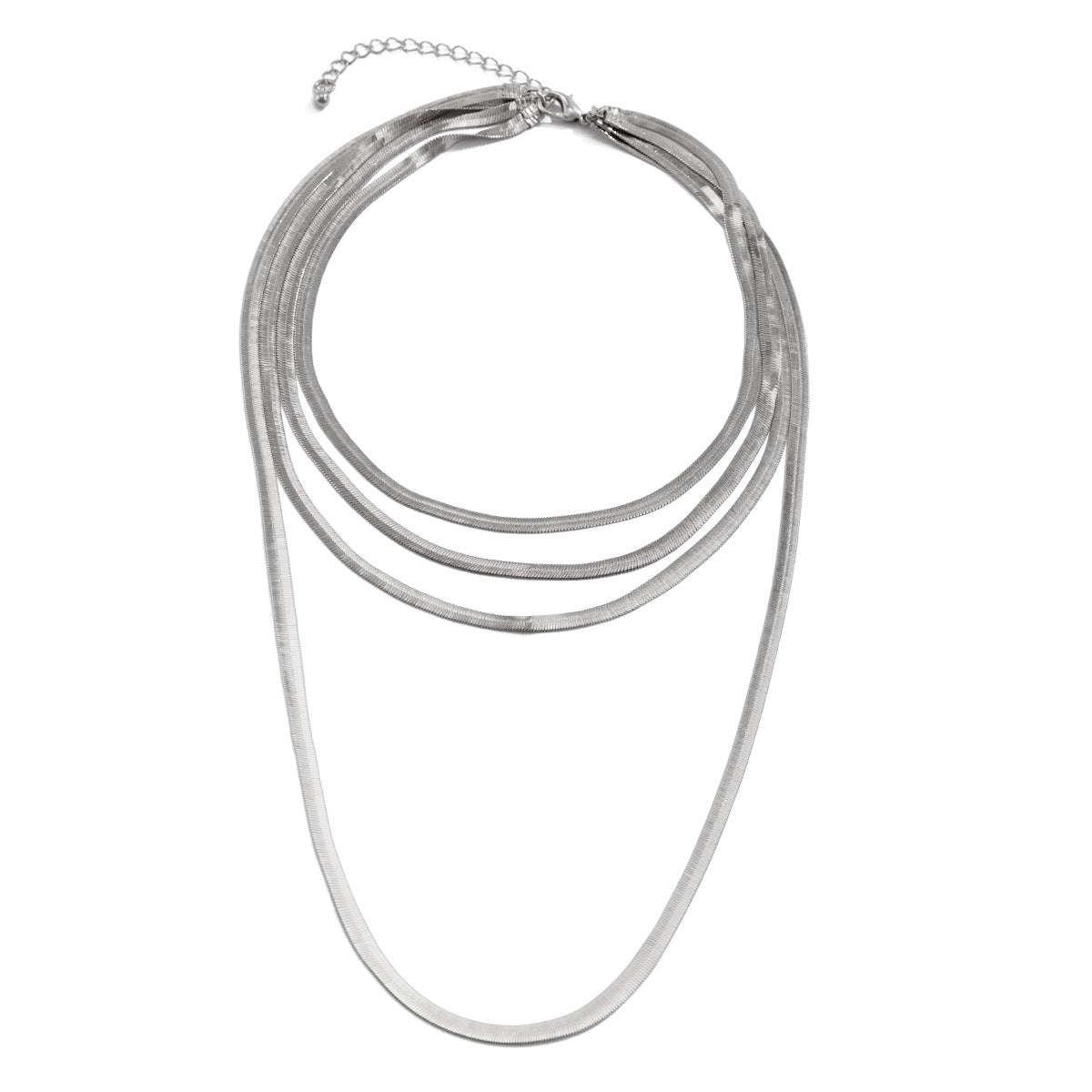 Collar Minimalista con Cadena de Serpiente en Forma de V para Mujer, Colgante Geométrico de Cobre con Acabado Galvanizado