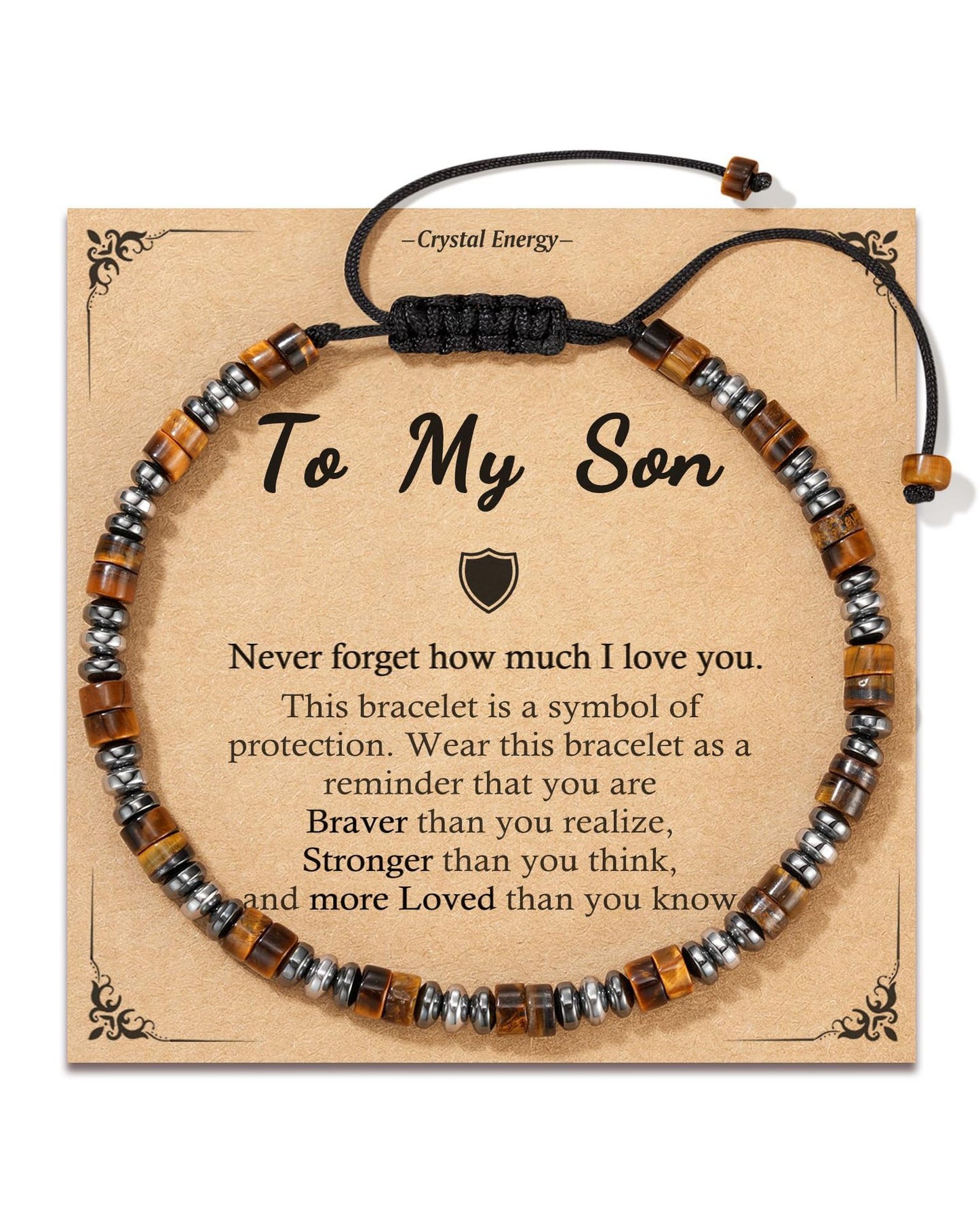 Geometric Round Natural Stone Beaded Bracelet Unisex Handmade Woven Cord