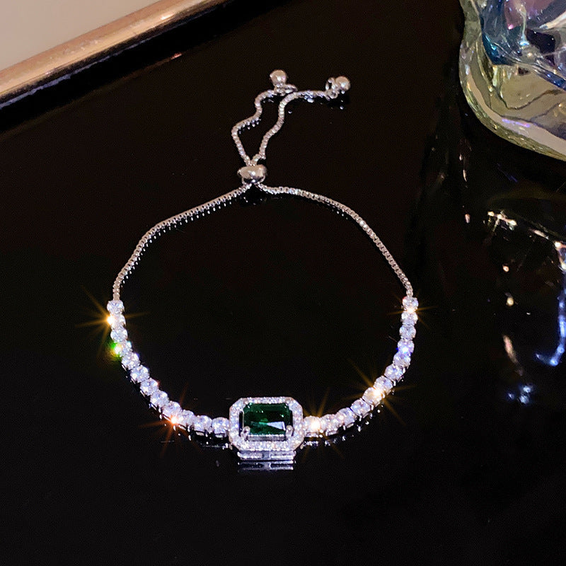 Luxury Elegant Geometric Alloy Plated Bracelet with Cubic Zirconia for Women
