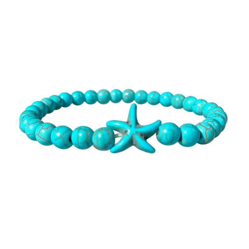 Bohemian Geometric Natural Turquoise Beaded Bracelet Unisex