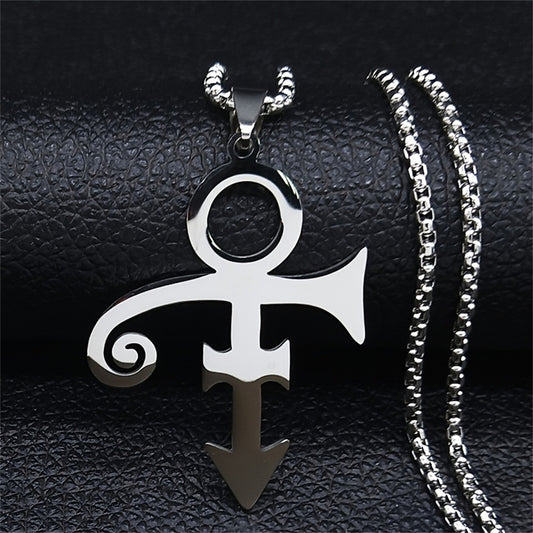 Collana con ciondolo geometrico minimalista in acciaio inossidabile con ciondolo in acciaio al titanio lucido unisex