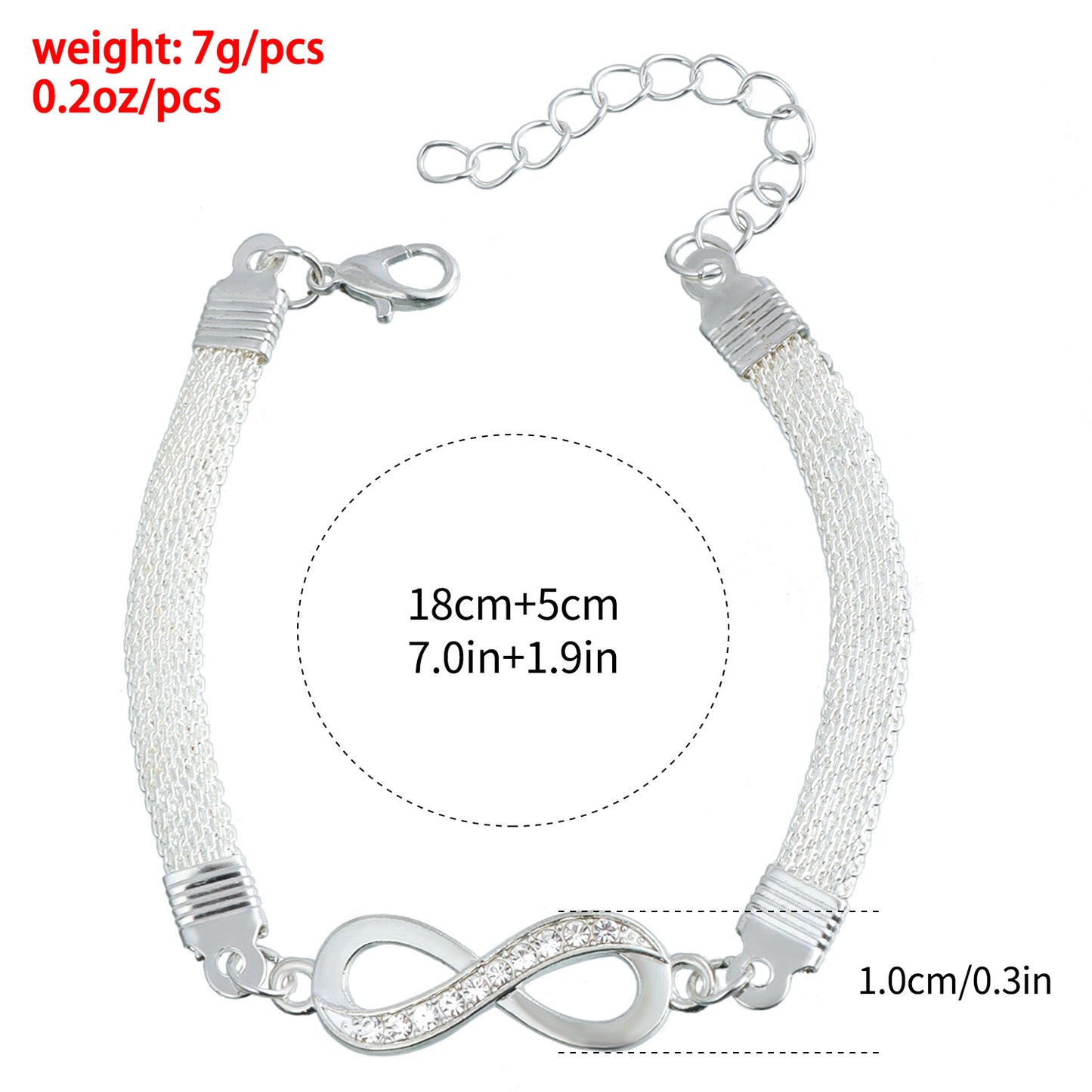 Bracciale da donna vintage minimalista geometrico con numero fortunato 8 e finitura in metallo galvanizzato