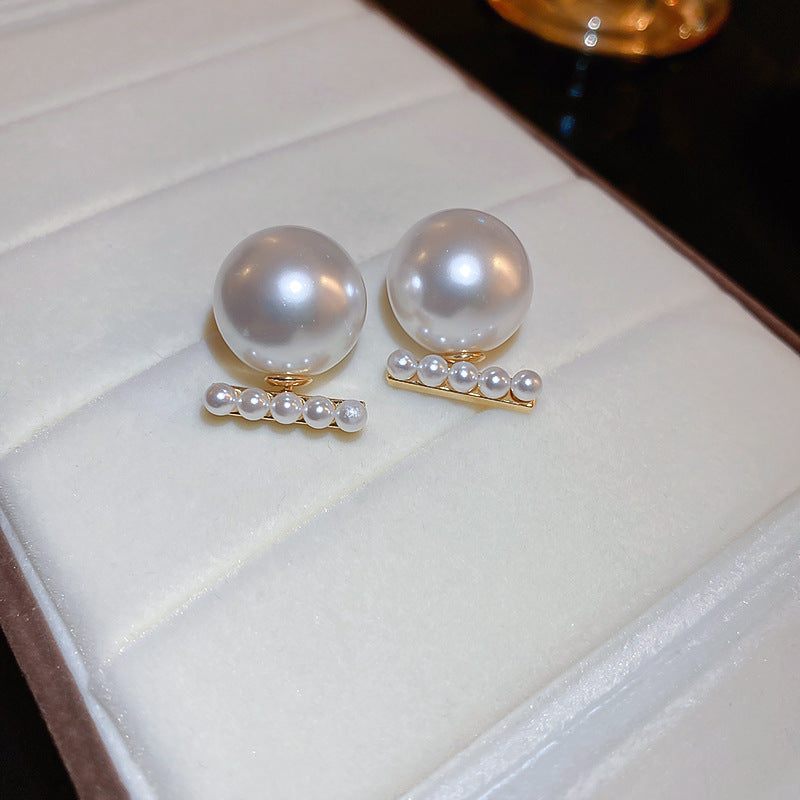 Minimalist Geometric Drop Earrings with Zircon and Pearl Accents in Gold-Plated Copper and 925 Sterling Silver Posts