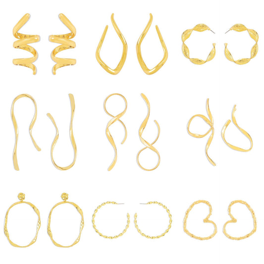 Minimalist Asymmetrical Geometric Alloy Earrings with Plated Finish for Women