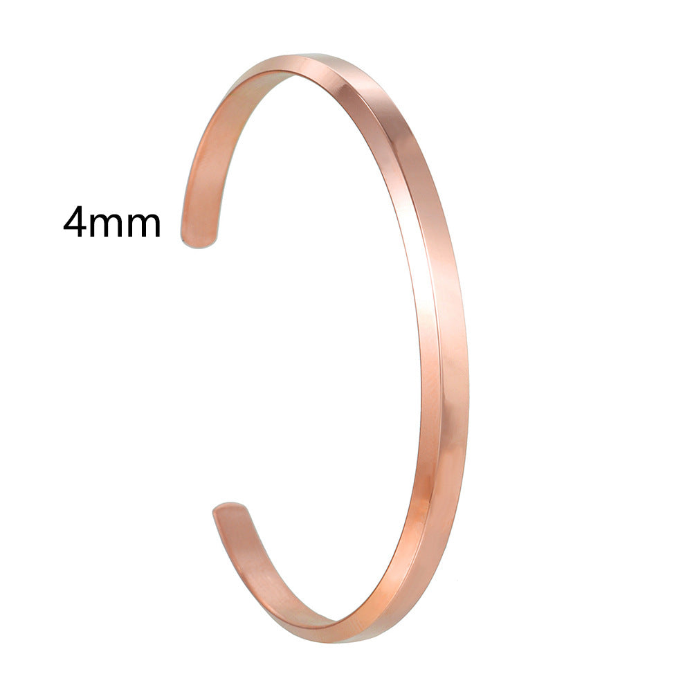 Minimalist 18K Gold Plated Geometric Titanium Steel C-Shape Open Bangle