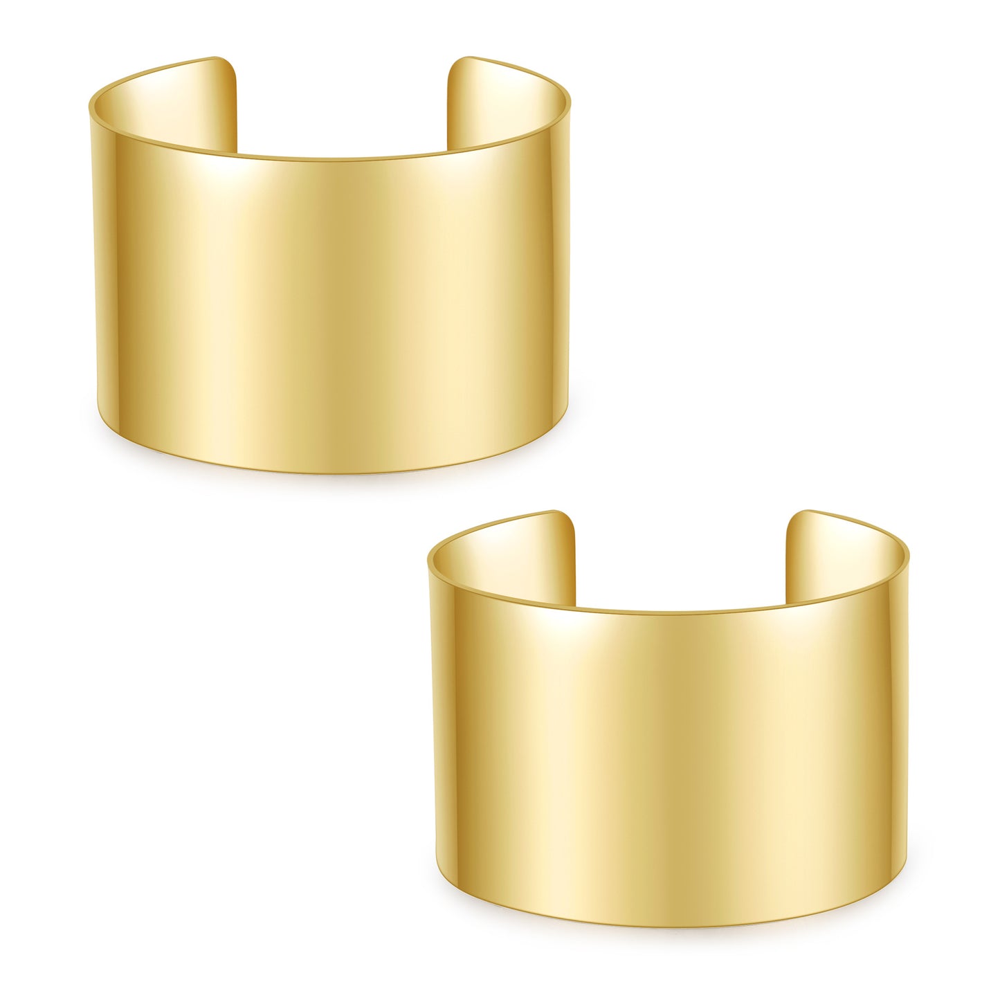 Minimalist Geometric Polished Open Bangle Bracelet for Women Made of Iron with Plated Finish