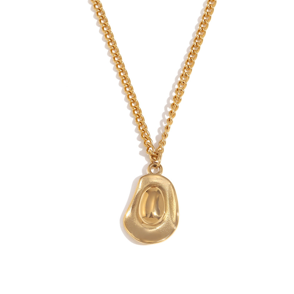Vintage-Inspired Geometric Pendant Necklace for Women Stainless Steel with 18K Gold Plating Western Cowboy Style