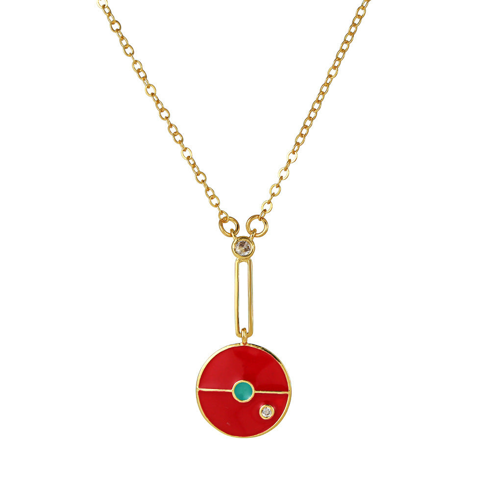 Elegant Heart Brass Cubic Zirconia Pendant Necklace Cable Chain Unisex