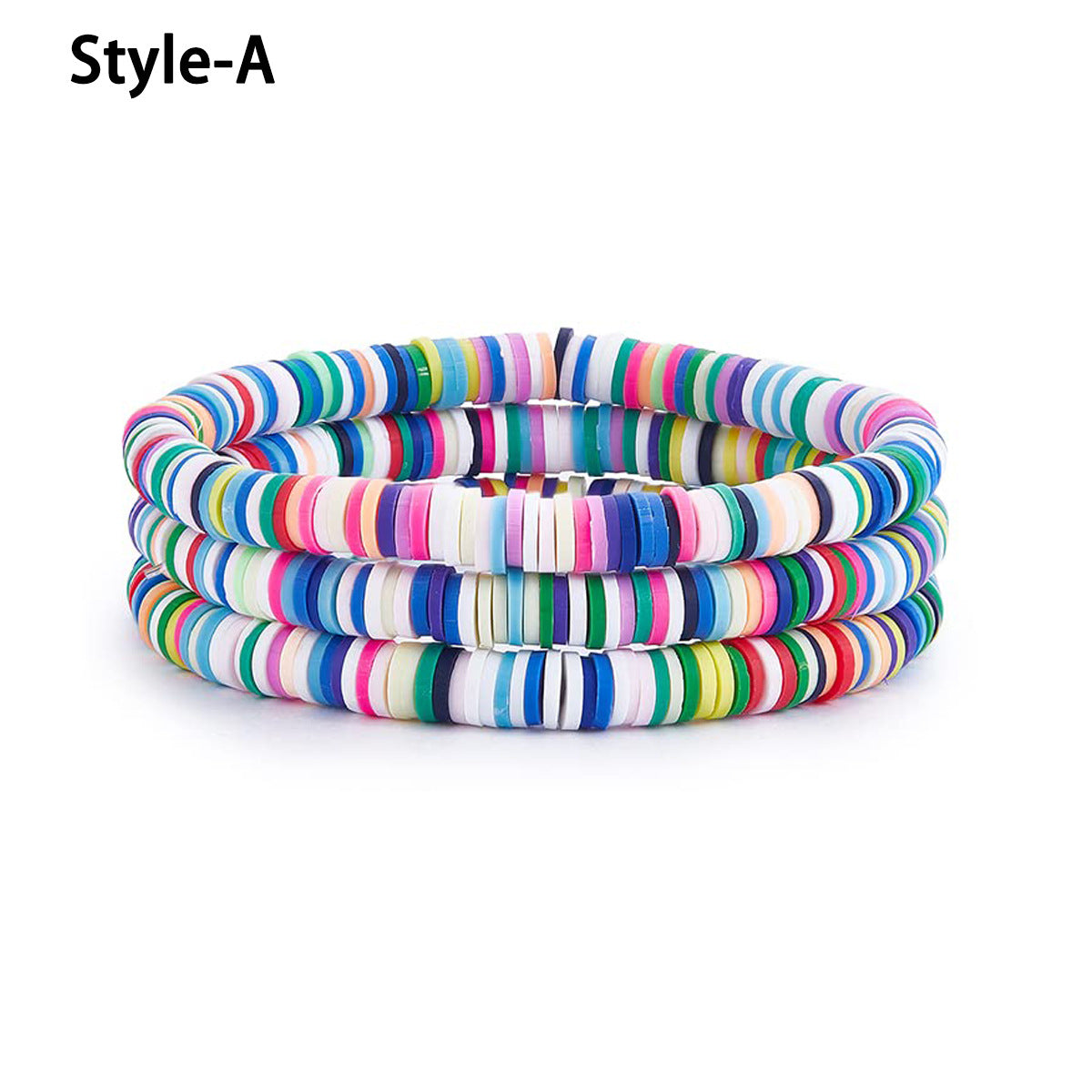 Geometric Resin Charm Bar Bracelet Set Unisex Handmade Elastic Beads
