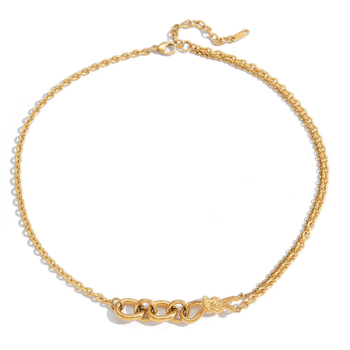 Collana geometrica in acciaio inossidabile con ciondolo in acciaio al titanio da donna, catena per clavicola placcata anallergica
