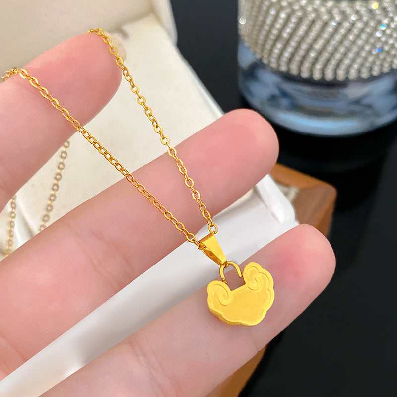 Minimalist Geometric Titanium Steel Plated Pendant Necklace for Unisex