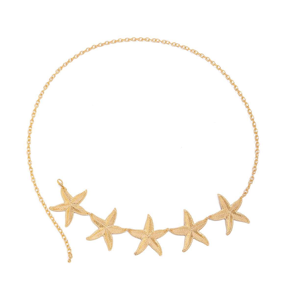 Catenina Minimalista a Stella in Metallo per Donna con Chiusura a Moschettone, Catena Regolabile in Vita per Vacanze al Mare Stile Estivo