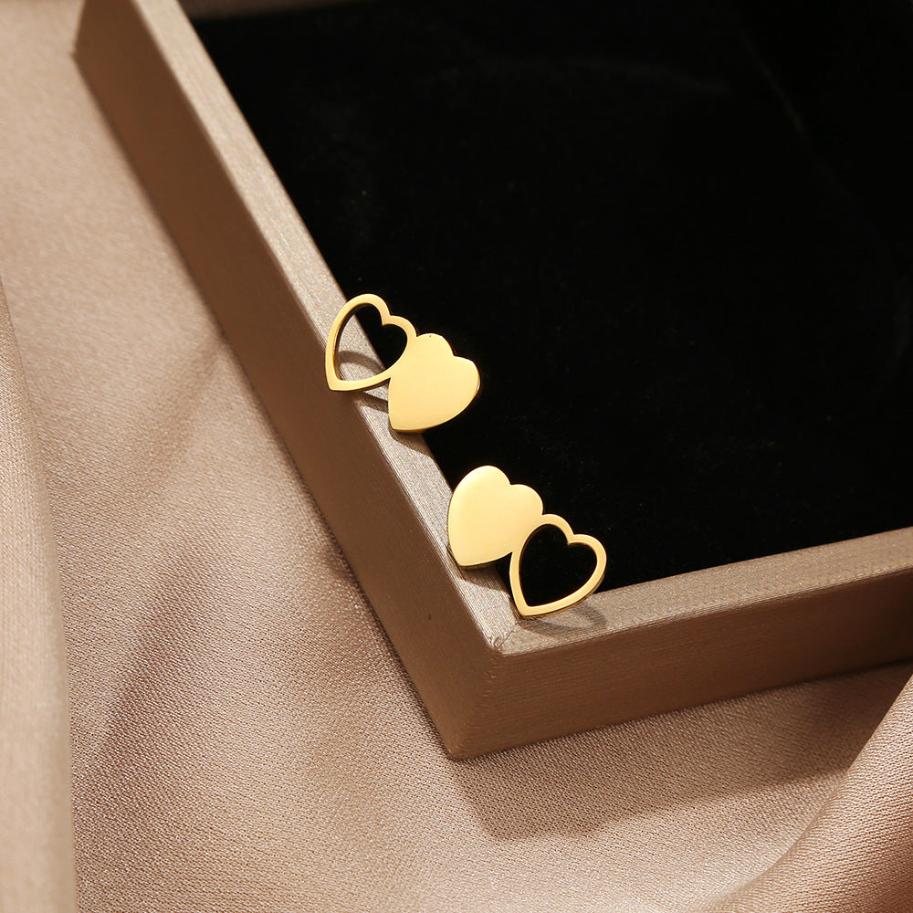 Sweet Heart Titanium Steel Plated Earrings