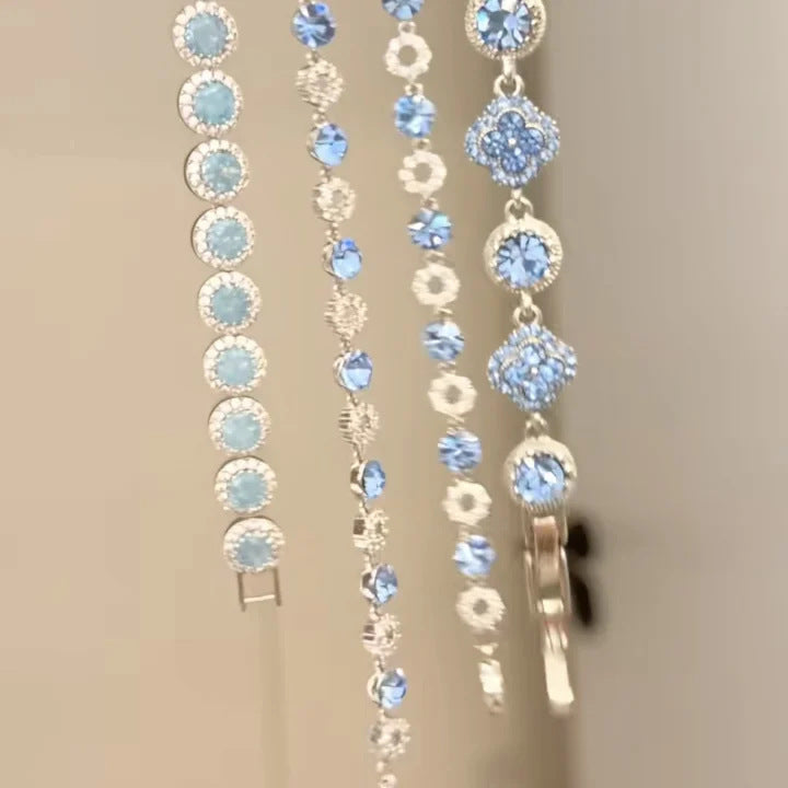 Elegant Luxury Oval Cubic Zirconia Inlaid Brass Bracelet for Women
