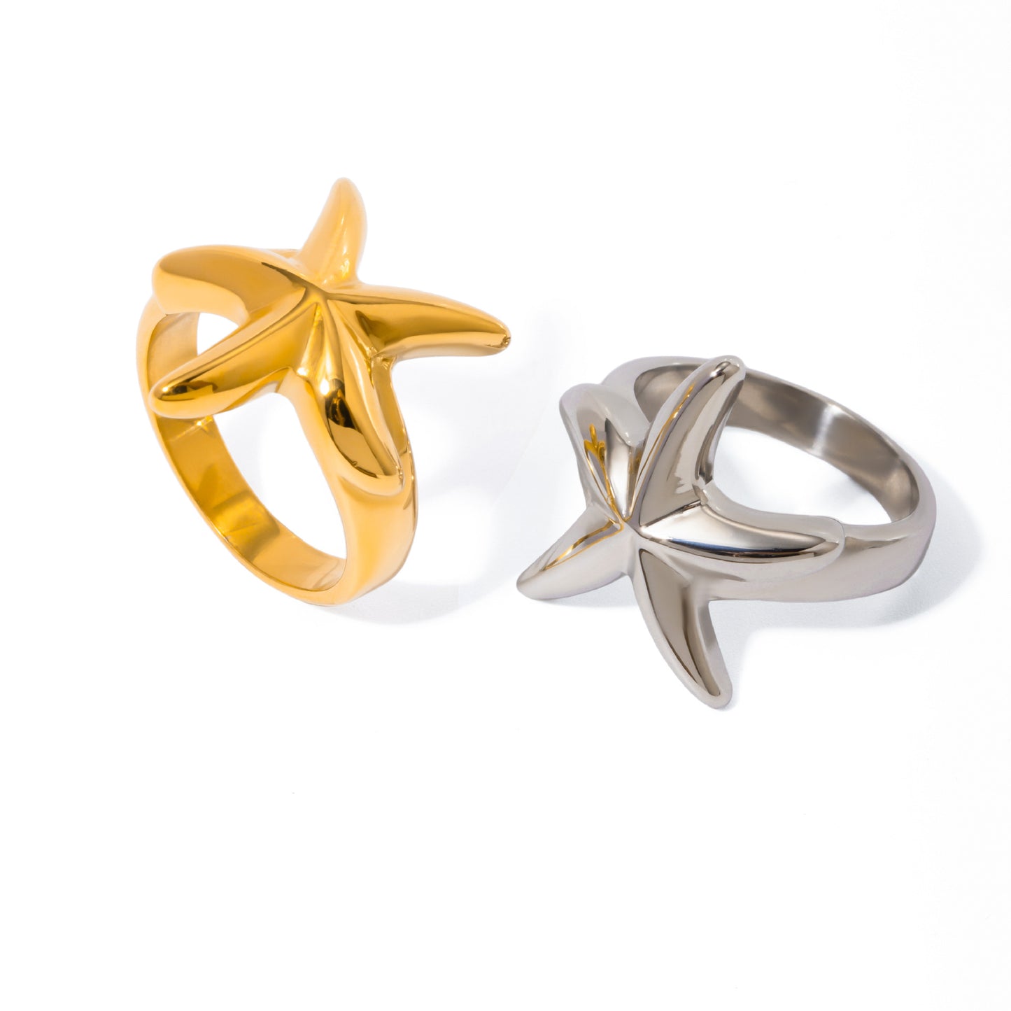 18K Gold Plated Stainless Steel Star Ring