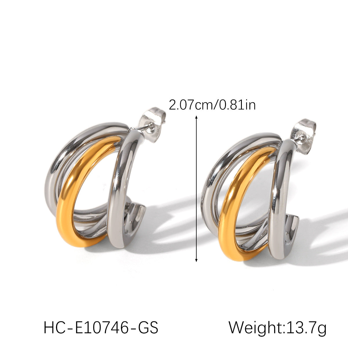 Minimalist Geometric Stainless Steel Earrings for Women with Gold and Silver Plated Finish