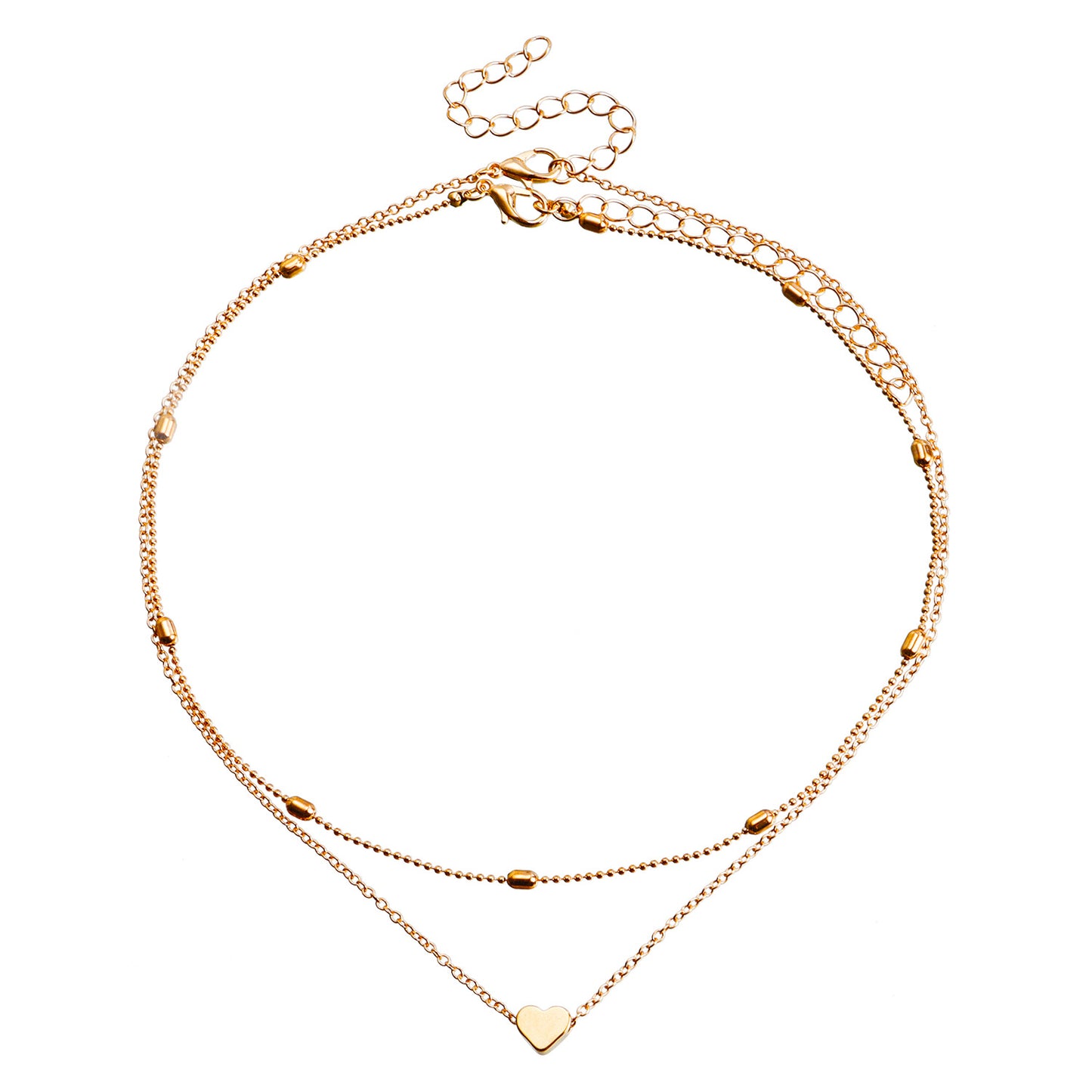 Alloy Heart Geometric Necklace Minimalist Fashion Pendant Necklace