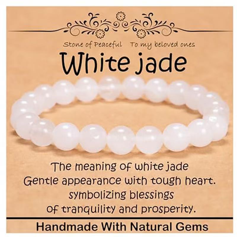 Minimalist Natural Stone Beaded Bracelet Unisex Geometric Round Handmade Jewelry Gift