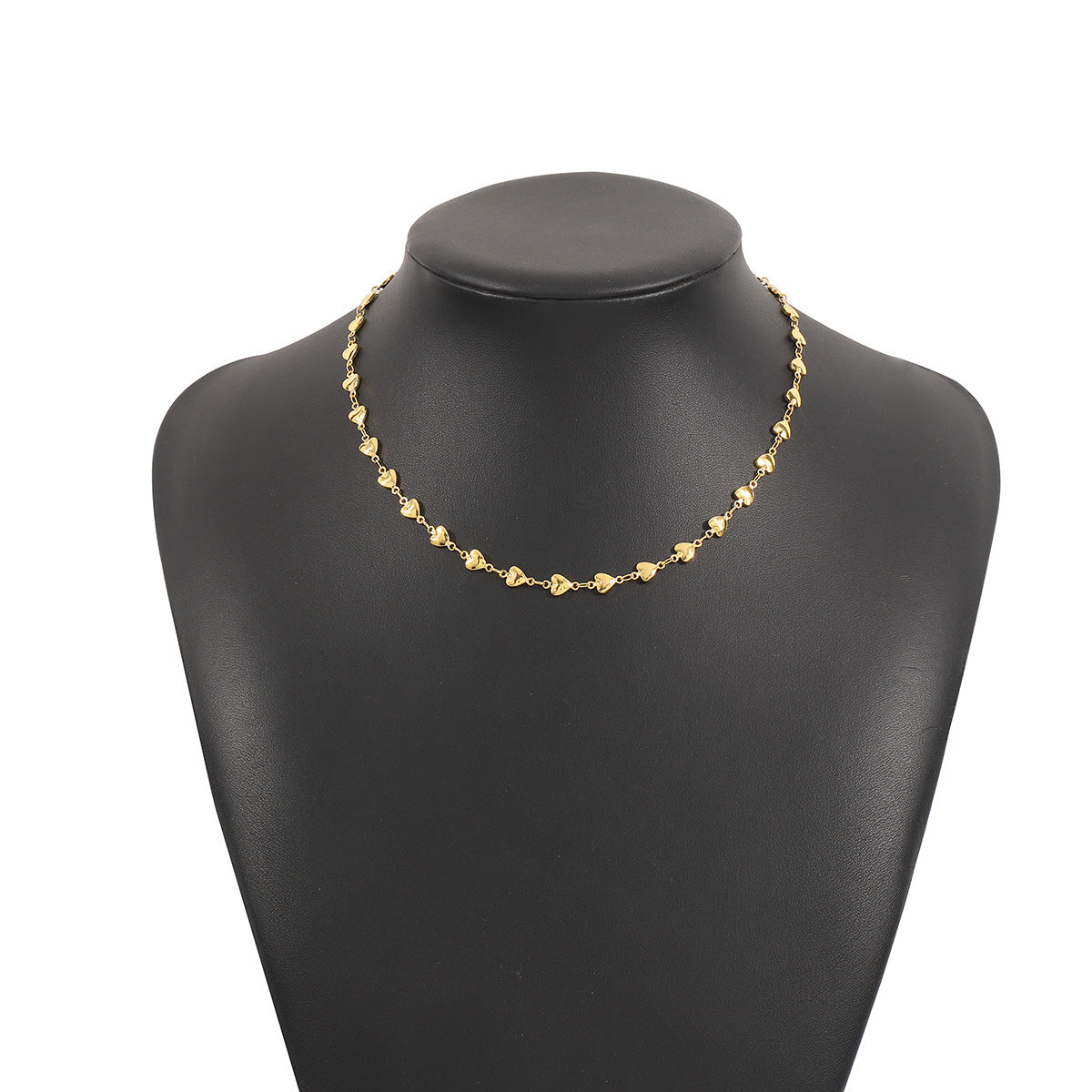 Collana minimalista a forma di cuore in lega con finitura placcata per donna, catena per clavicola, regalo per la festa della mamma
