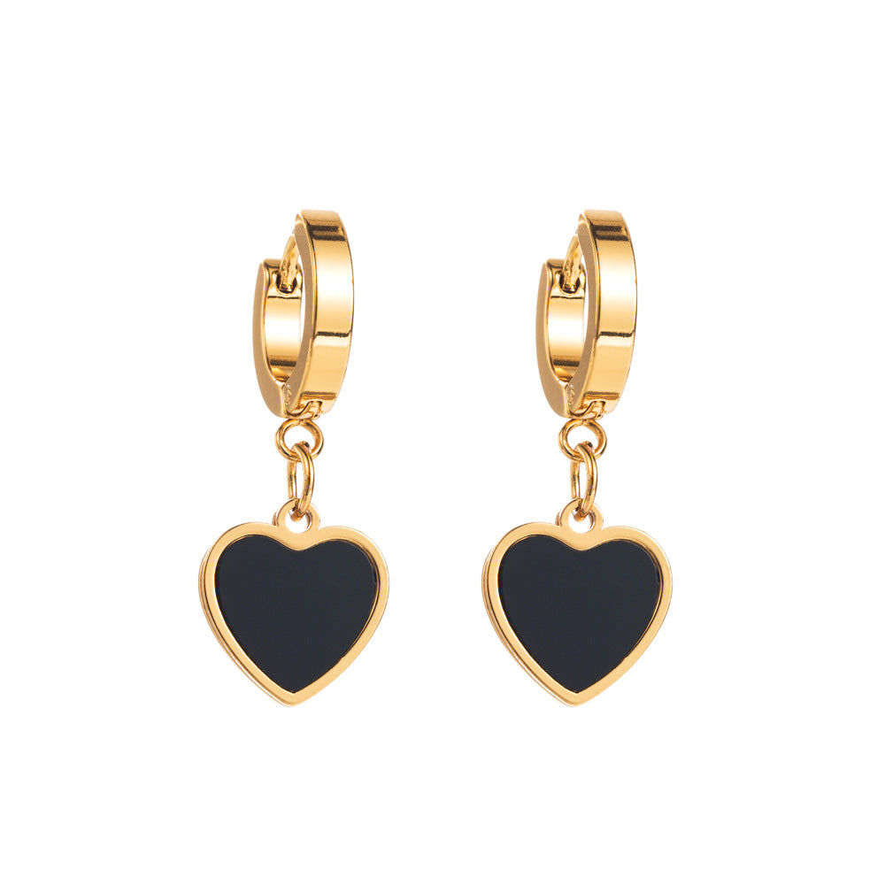 Pendientes geométricos de acero inoxidable con forma de corazón, cruz y estrella, de inspiración vintage, dulces y atrevidos para mujer