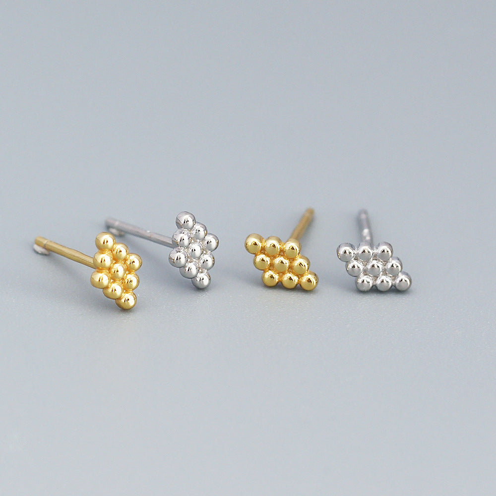 Orecchini a perno con pois geometrici in argento sterling 925, placcati, minimalisti e graziosi