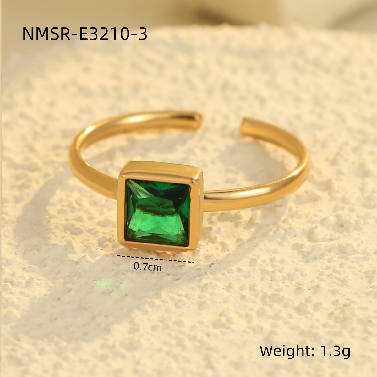 Anello Minimalista Geometrico Placcato Acciaio Inossidabile con Accento Zirconia per Donna