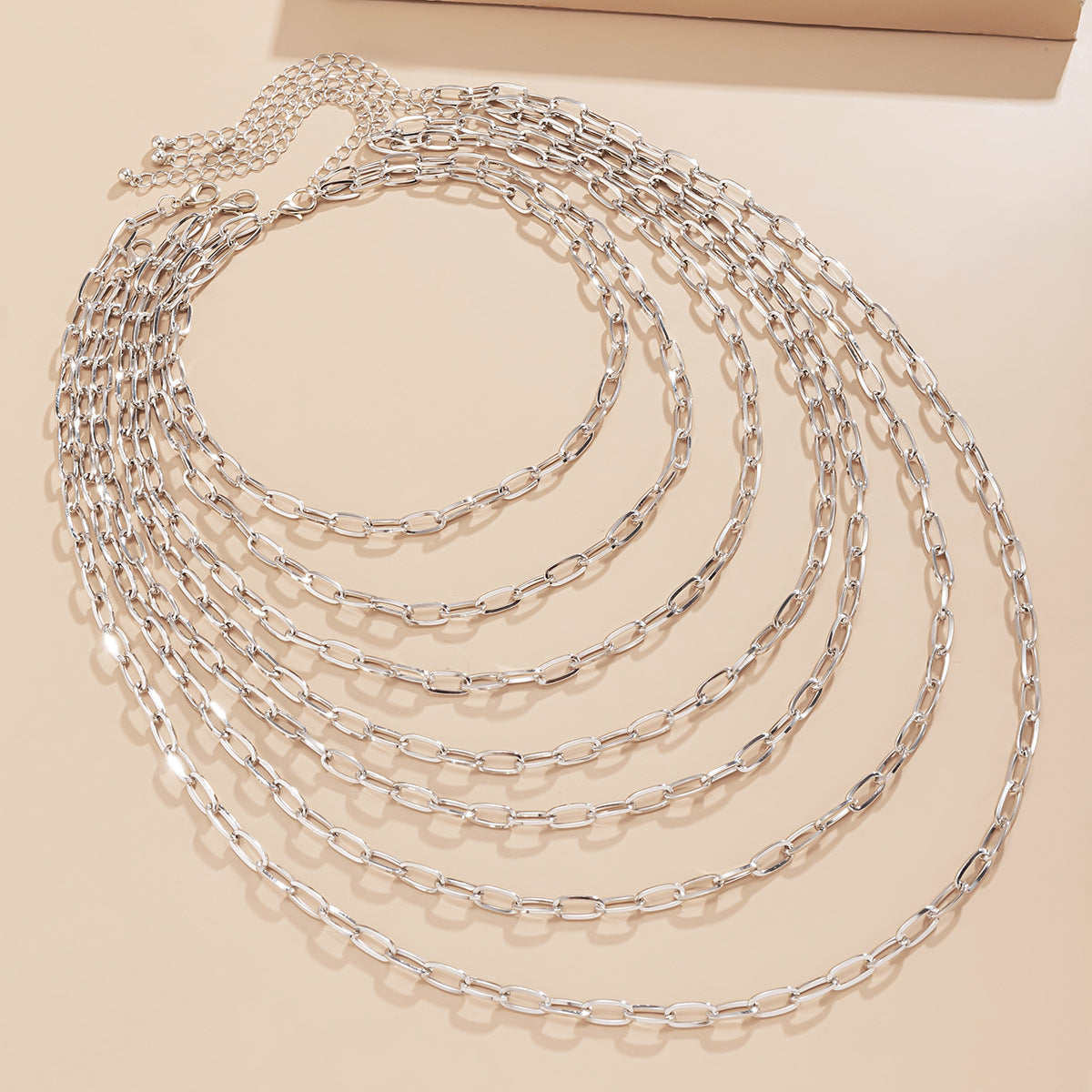 Hip-hop Punk Geometric Alloy Plated Curb Chain Necklace for Women