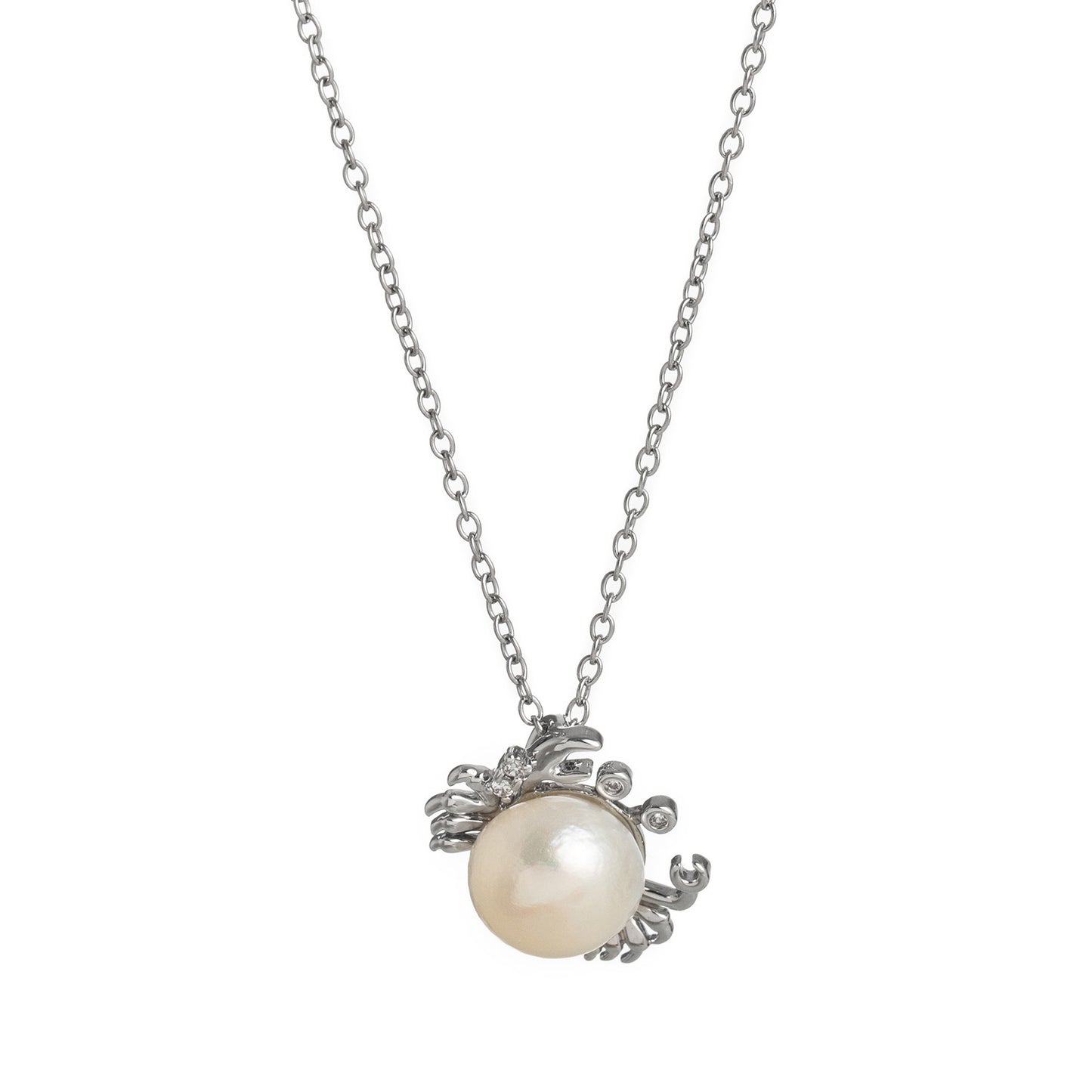 Sweet Heart Star Pearl Pendant Necklace Brass Plated